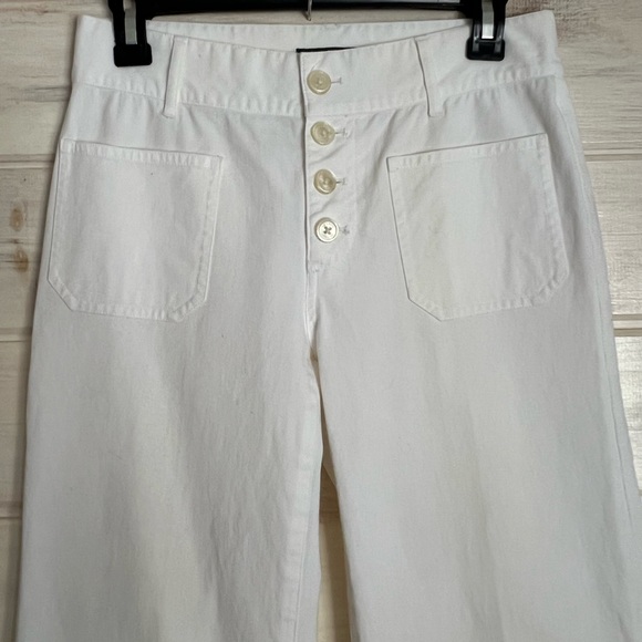 Lauren Ralph Lauren White Pants Wide Leg Size 2 Cotton CozyCruise Career Church - Picture 2 of 9